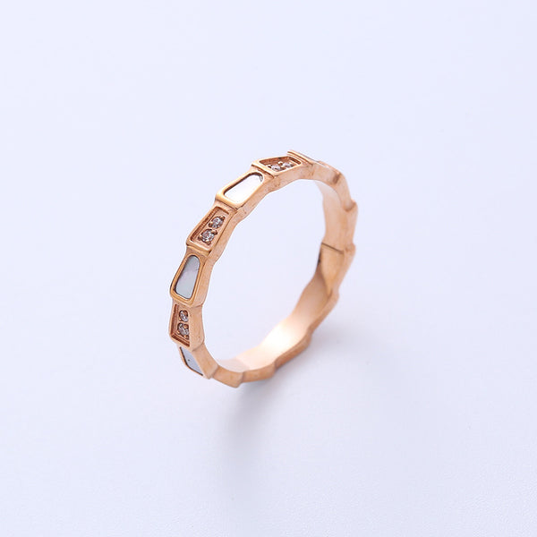 Women Metal Diamond Doll Titanium Steel Electroplating Rings