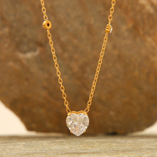 IG Style Heart Geometric Stainless Steel Electroplating Necklaces