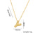 Letter Text Number Titanium Steel 18K Gold Plated Necklaces