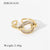 Women IG Style Round Copper 18K Gold Plated Rings