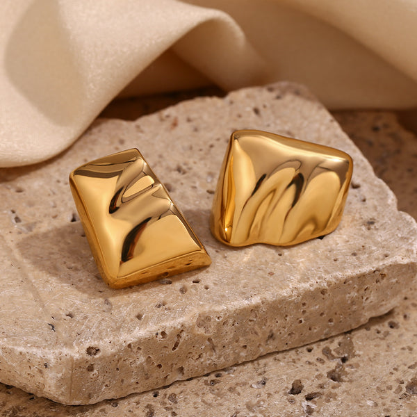 Fashion Quadrilateral Geometric Stainless Steel 18K Gold Plated Earrings