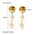 IG Style Pearl Geometric Titanium Steel Electroplating Earrings