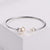 Japanese / Korean Women Metal Pearl Droplet Stainless Steel Bangles