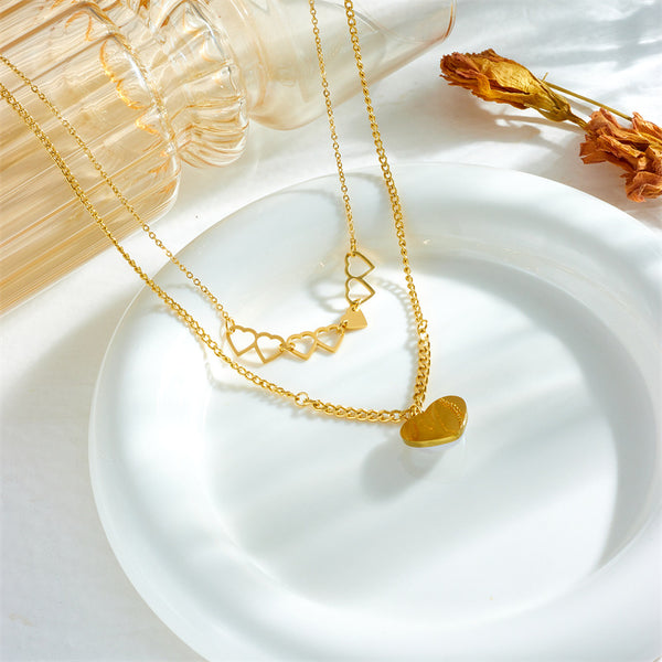 Heart Titanium Steel Electroplating Necklaces