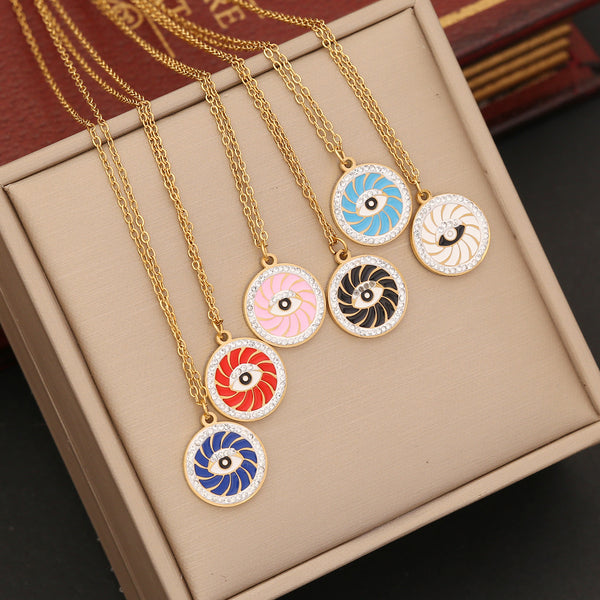 Expressive Eye Stainless Steel Oil Dripping Pendants