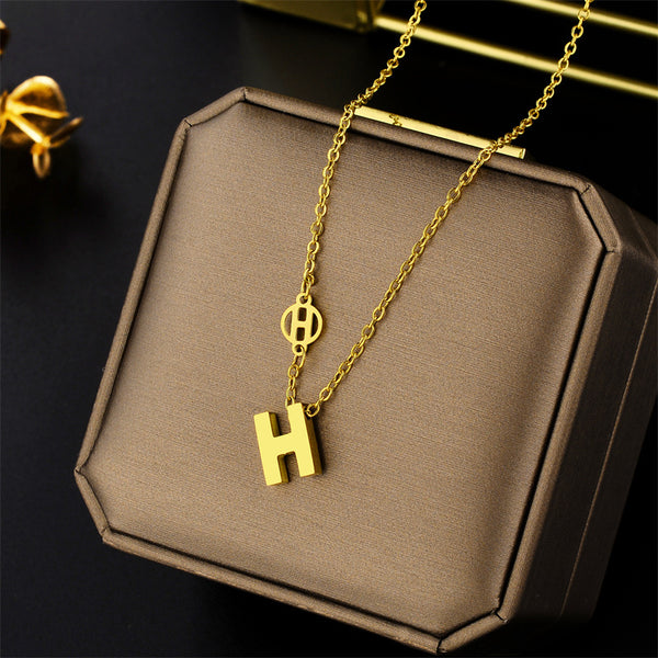 Geometric Titanium Steel 18K Gold Plated Necklaces