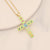 Women Retro Vintage Cross Copper Oil Dripping Pendants