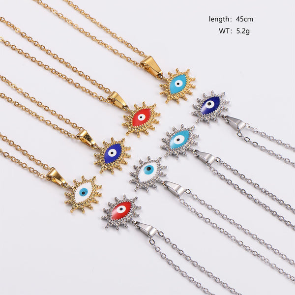 Fashion Octagram Geometric U-Shape Stainless Steel Electroplating Necklaces