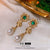 Luxurious Droplet Droplet Geometric Artificial Pearl Diamond Inlay Earrings