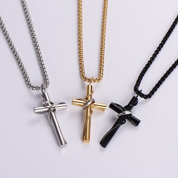 Fashion Cross Stainless Steel Electroplating Pendants