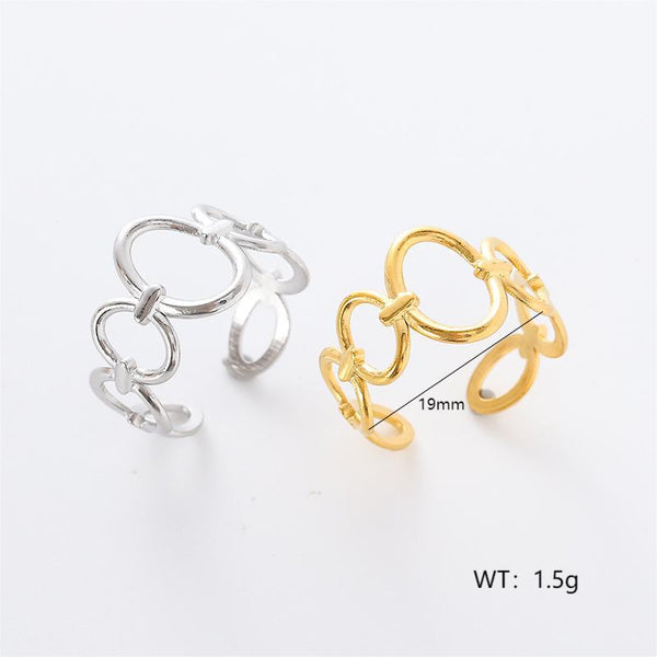 Retro Unisex Vintage Geometric Stainless Steel Electroplating Rings