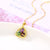 Korean Women Flower Titanium Steel Diamond Inlay Necklaces