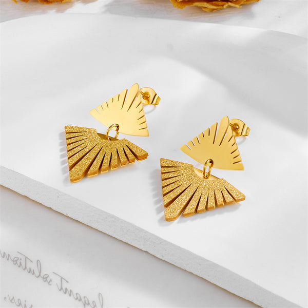 Fashion Triangle Geometric Titanium Steel Electroplating Earrings