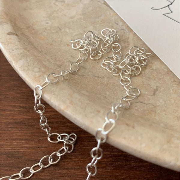 925 Sterling Silver Korean Geometric Silver Necklaces