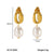 IG Style Shell Stainless Steel Pearl Inlay Earrings