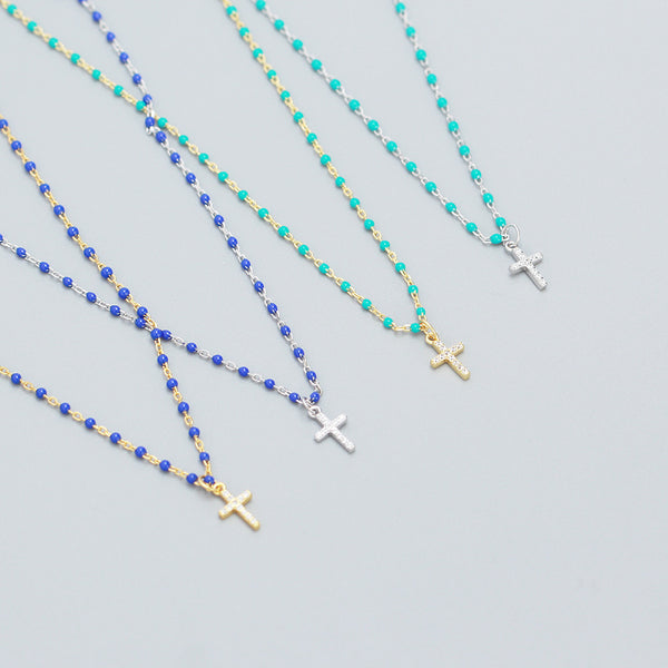 925 Sterling Silver Minimalist Cross Silver Necklaces