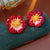 Medieval Flower Geometric Flower Alloy Oil Dripping Earrings