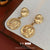 Luxurious Droplet Droplet Geometric Artificial Pearl Diamond Inlay Earrings