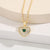 Women Heart Heart Zircon Diamond Inlay Necklaces