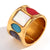 Women Fashion Circle Geometric Stainless Steel 18K Gold Plated Rings