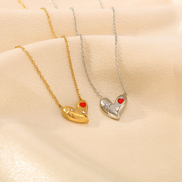 IG Style Heart Geometric Stainless Steel Electroplating Necklaces