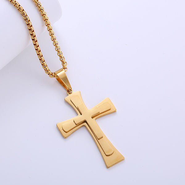 Unisex Minimalist Cross Cross Titanium Steel Electroplating Pendants