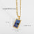 IG Style Square Geometric Stainless Steel 18K Gold Plated Necklaces