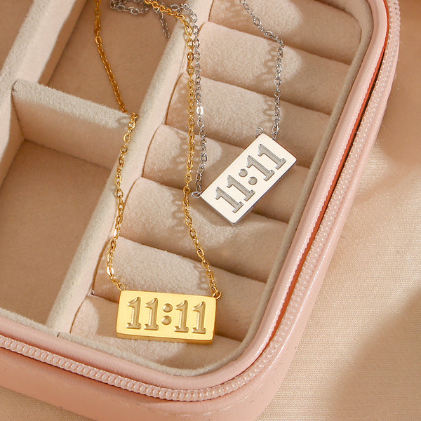 Fashion Number Text Letter Stainless Steel 18K Gold Plated Necklaces