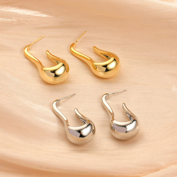 Minimalist Droplet Copper Electroplating Stud Earrings