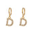 Minimalist Letter Number Text Stainless Steel 18K Gold Plated Earrings