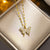 Korean Butterfly Geometric Titanium Steel 18K Gold Plated Necklaces