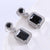 Elegant Irregular Square Stainless Steel Diamond Inlay Stud Earrings