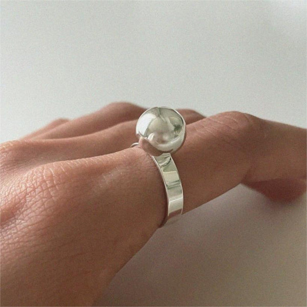 925 Sterling Silver Women Korean Geometric Heart Silver Silver Plating Rings