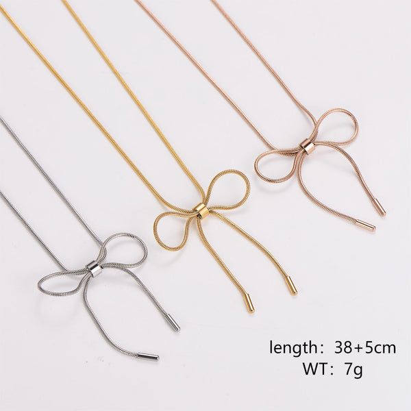 Fashion Bowknot Bowknot Stainless Steel Electroplating Necklaces