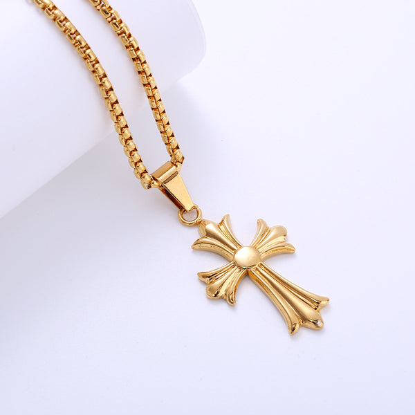 Retro Unisex Vintage Cross Cross Titanium Steel Electroplating Pendants