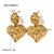 IG Style Heart Geometric Stainless Steel 18K Gold Plated Earrings