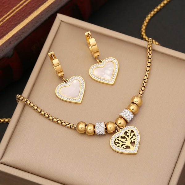 Expressive Heart Stainless Steel Electroplating Necklaces