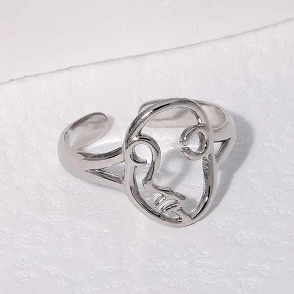 Expressive Facial Expression Stainless Steel Electroplating Rings