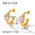 IG Style C-Shape Geometric Stainless Steel Electroplating Earrings