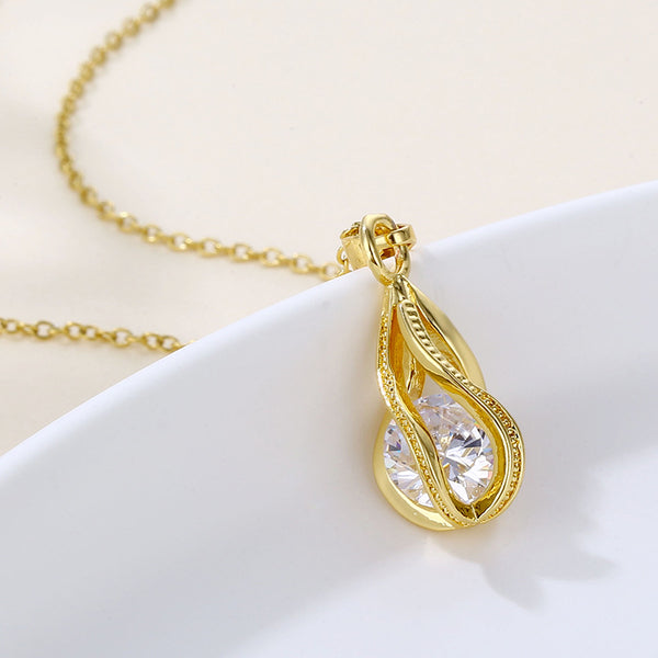 Women Natural Droplet Stainless Steel Electroplating Necklaces