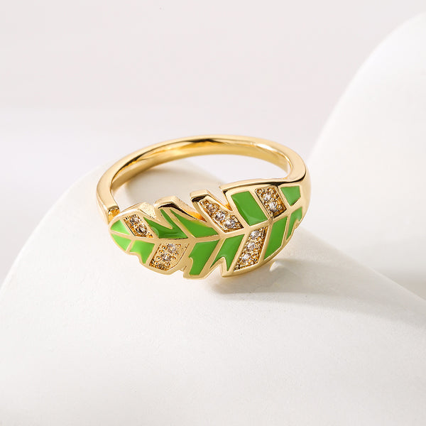 Women Geometric Copper Inlay Rings