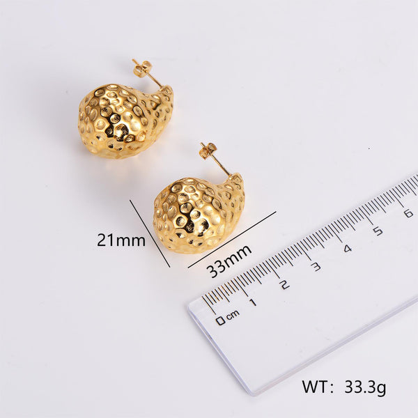 Expressive Droplet Droplet Stainless Steel Electroplating Stud Earrings