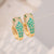 Women Metal Snake Shape Copper Oil Dripping Earrings