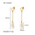 IG Style Pearl Geometric Stainless Steel Pearl Inlay Earrings