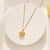 Natural Petal Geometric Titanium Steel 18K Gold Plated Necklaces