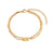 Women Fashion Stripe Geometric Stainless Steel 18K Gold Plated Bracelets