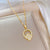 Korean Women Moon Geometric Stainless Steel Electroplating Necklaces