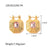 IG Style Square Checkered Irregular Geometric Stainless Steel 18K Gold Plated Earrings