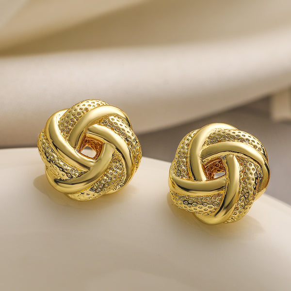 Irregular Geometric Copper Electroplating Stud Earrings