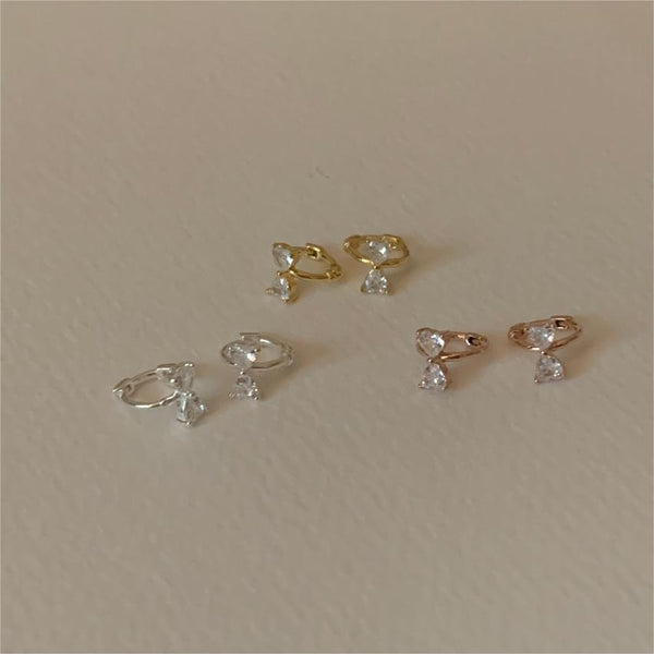 925 Sterling Silver Korean Chamfered Cube Text Letter Number Silver Electroplating Stud Earrings